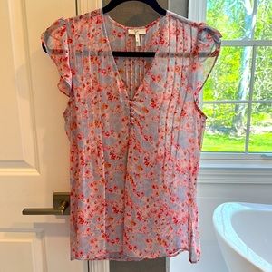 Joie Small sheer silk flowery top